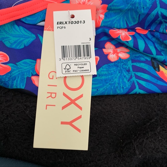 NWT Roxy Girl Tropical One Piece Bathing Suit - Picture 3 of 4